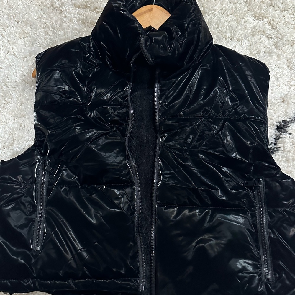 Black inside fur vest